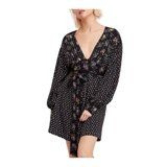 Free People Dresses & Skirts - Free People Women's Floral Wonderland A-line Dress, Black, Sz S